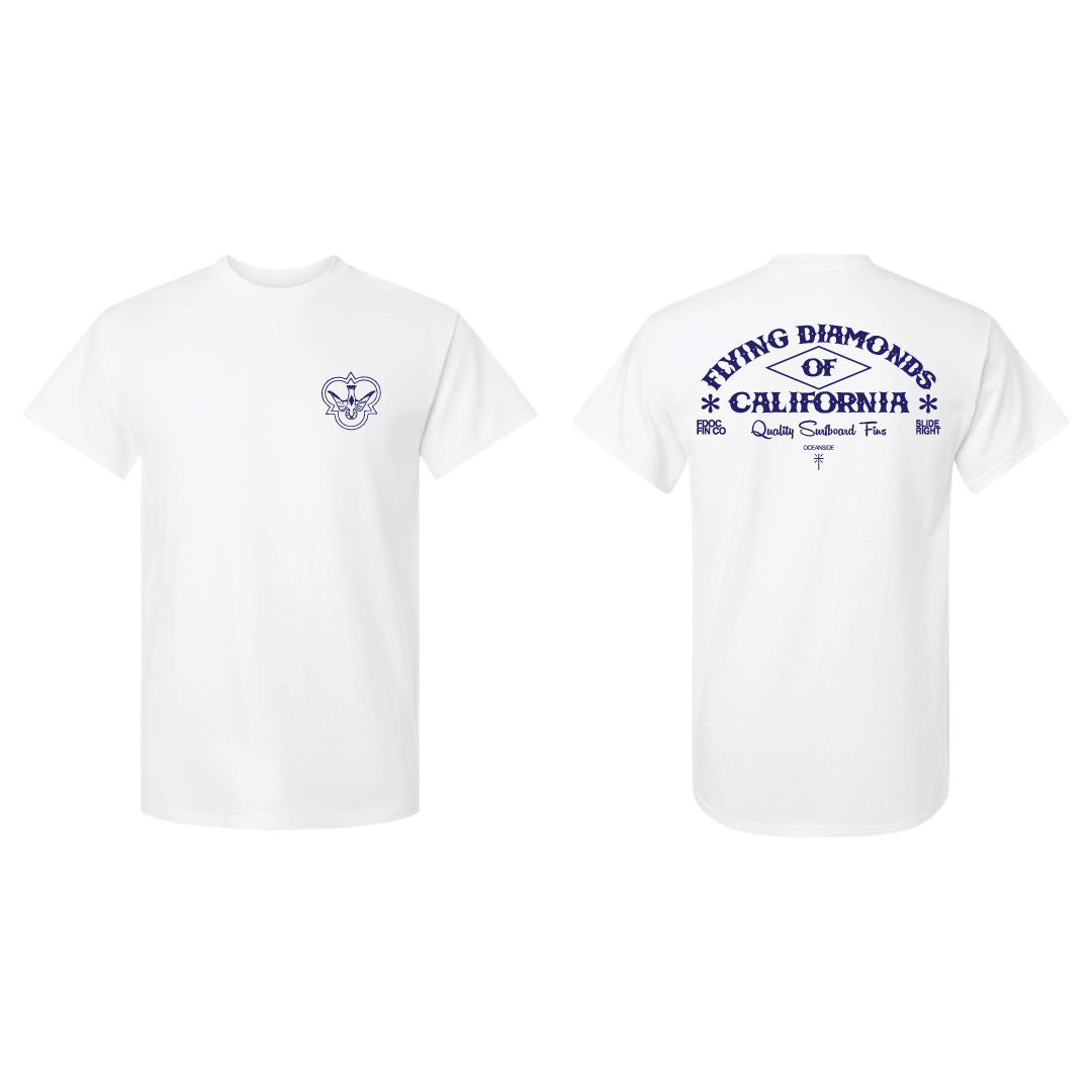 Tshirt - White/ Navy Diamond Tee
