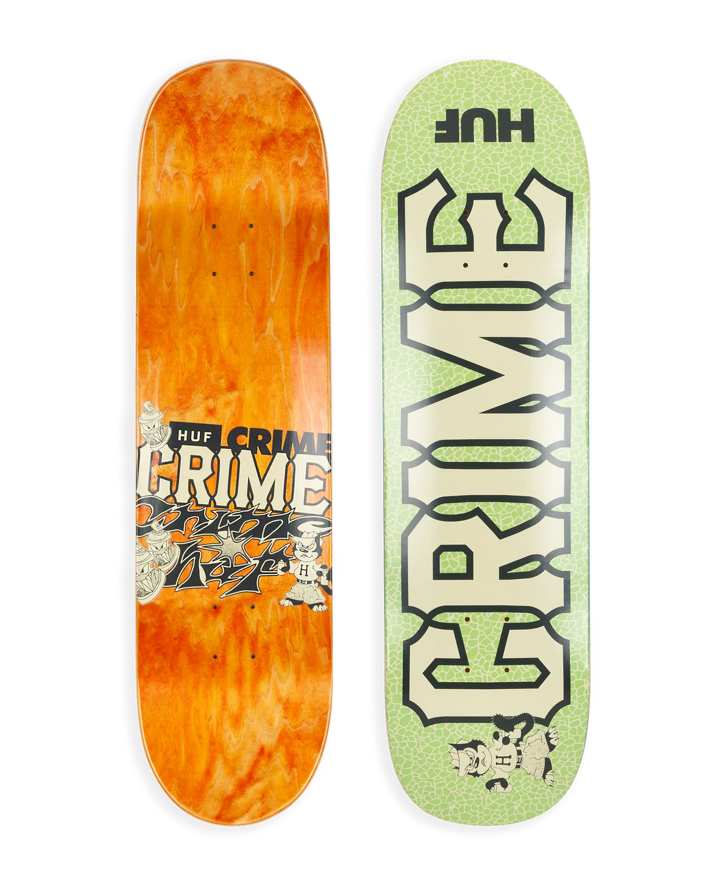 HUF x CRIME Skateboard Deck Surf Crime