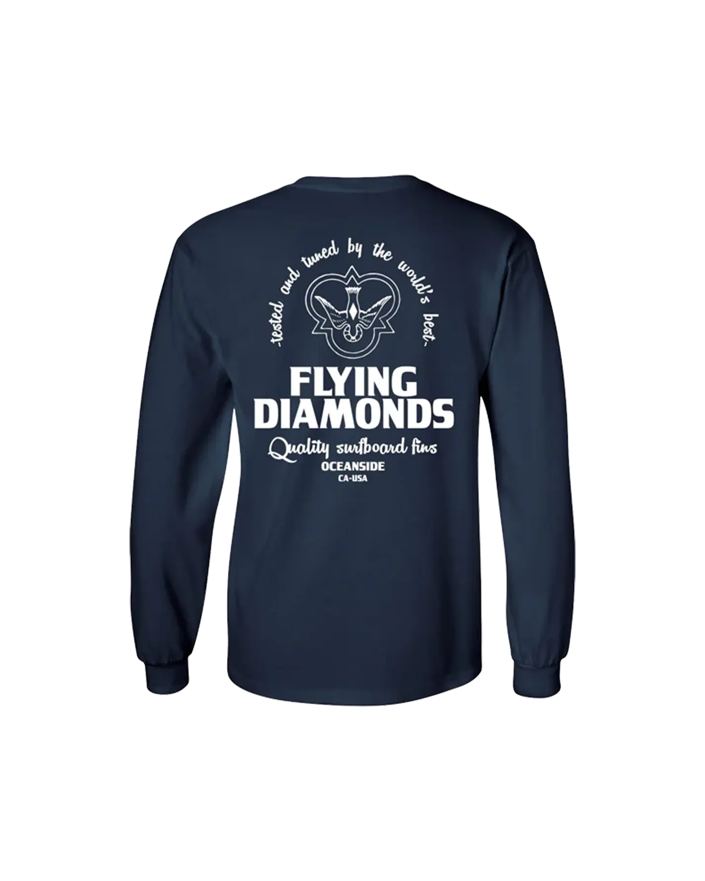 Tshirt - Tested & Tuned - Navy - Long Sleeve Flying Diamonds of California