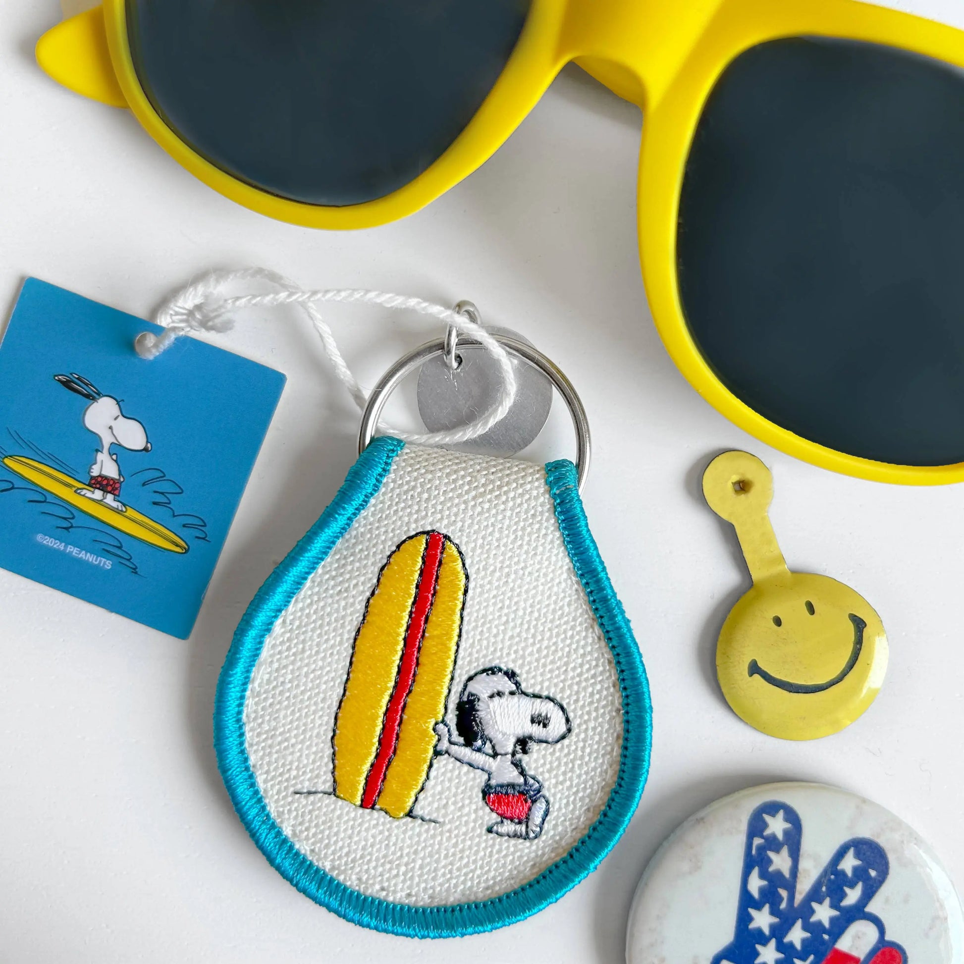 3P4 x Peanuts® - Snoopy Surf Patch Keychain Three Potato Four