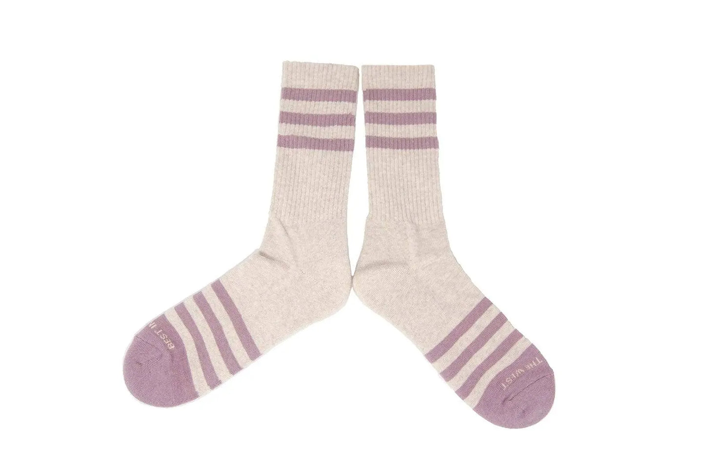 HEATHER STRIPES Socks - Cream/Dusty Rose