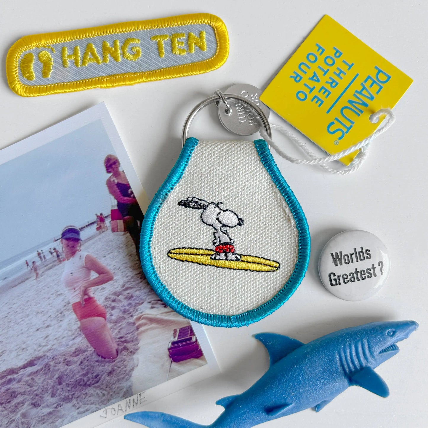 3P4 x Peanuts® - Snoopy Surf Patch Keychain Three Potato Four