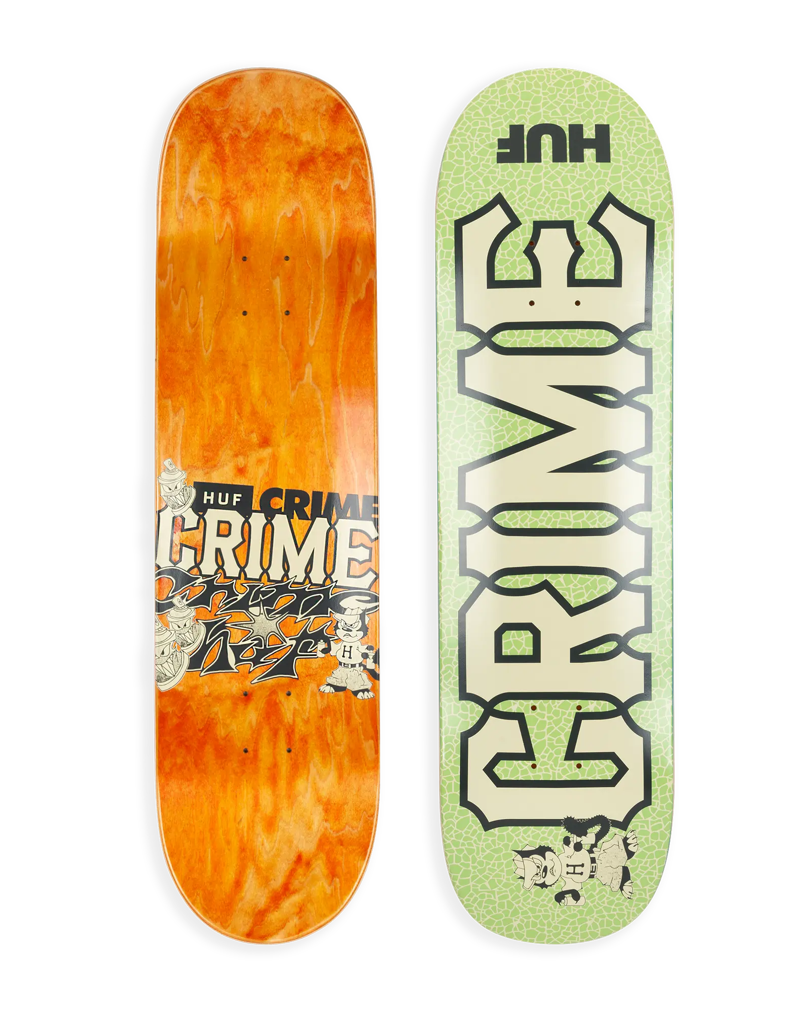HUF x CRIME Skateboard Deck Surf Crime