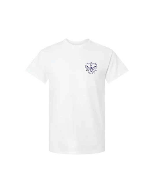 Tshirt - White/ Navy Diamond Tee