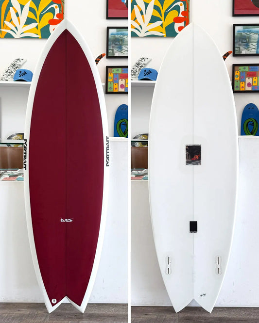 5'6" Mach 5 - Maroon / White Portrait