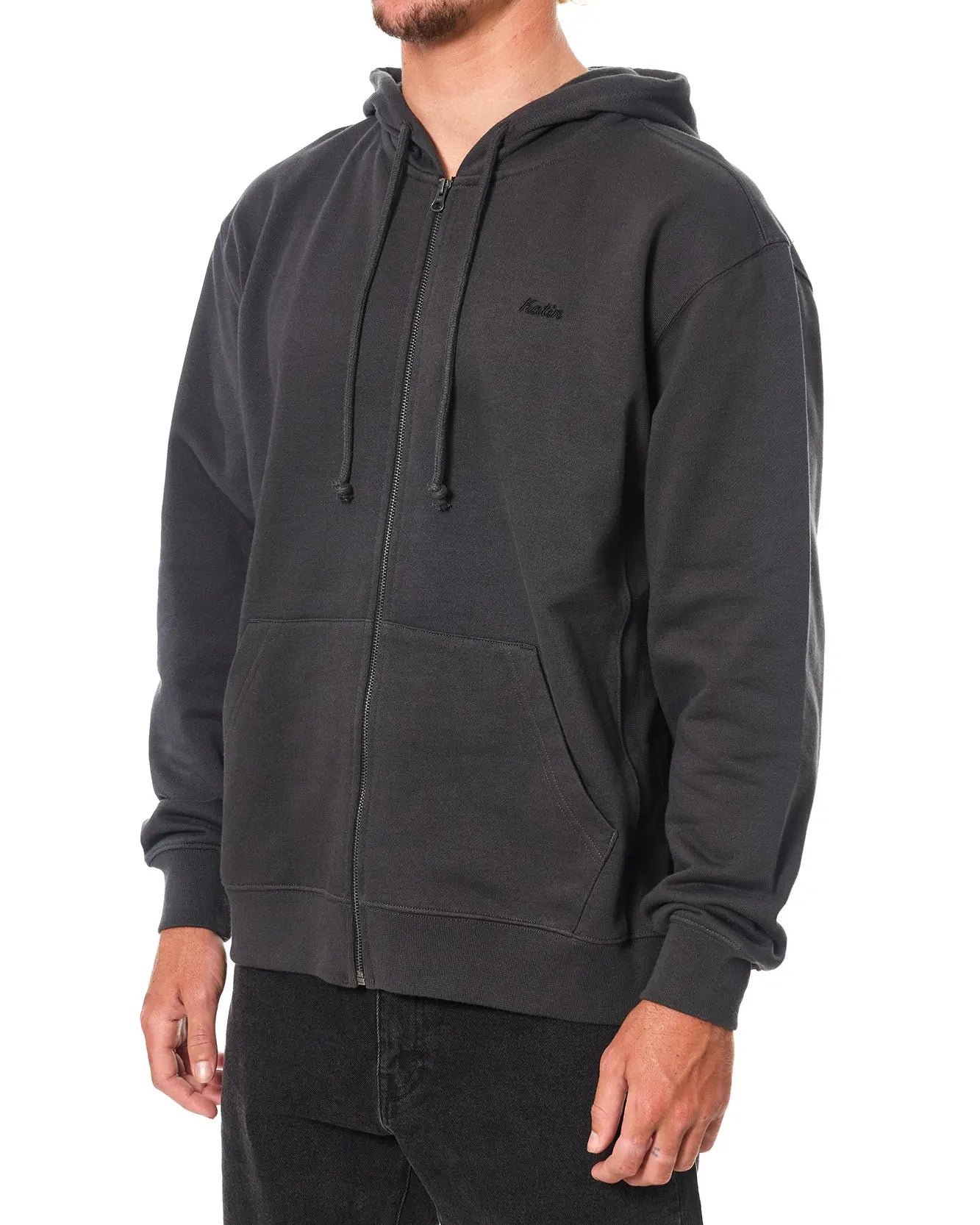 Embroidered Full Zip Hoodie Katin