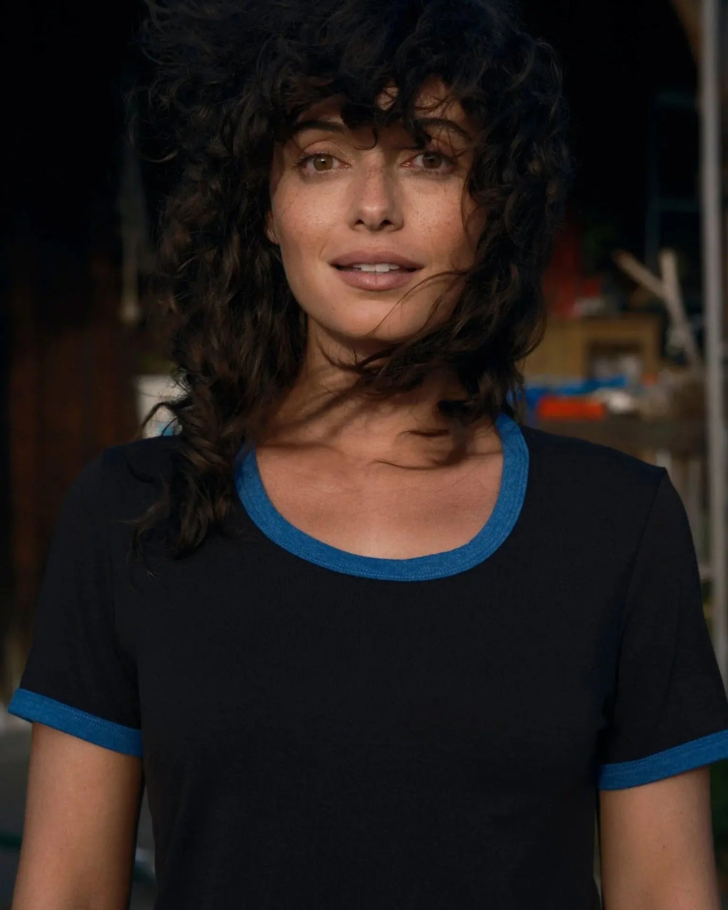 Ringer Tee - Black Blue Mollusk