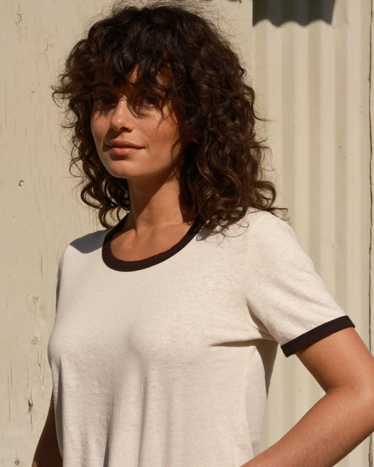 Ringer Tee - Natural Black Mollusk